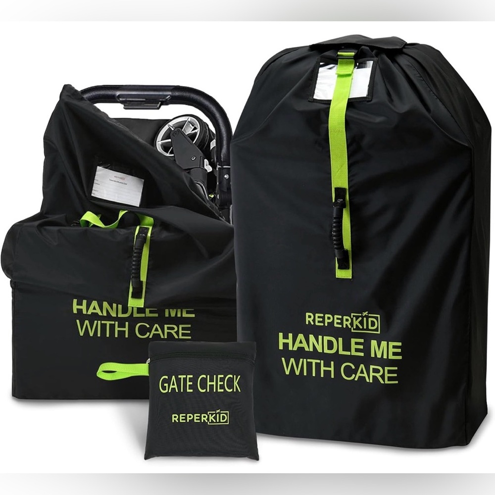 reperkid Medium Single Stroller Bag‎ for Airplane Travel Black 42H 26W 13D EUC